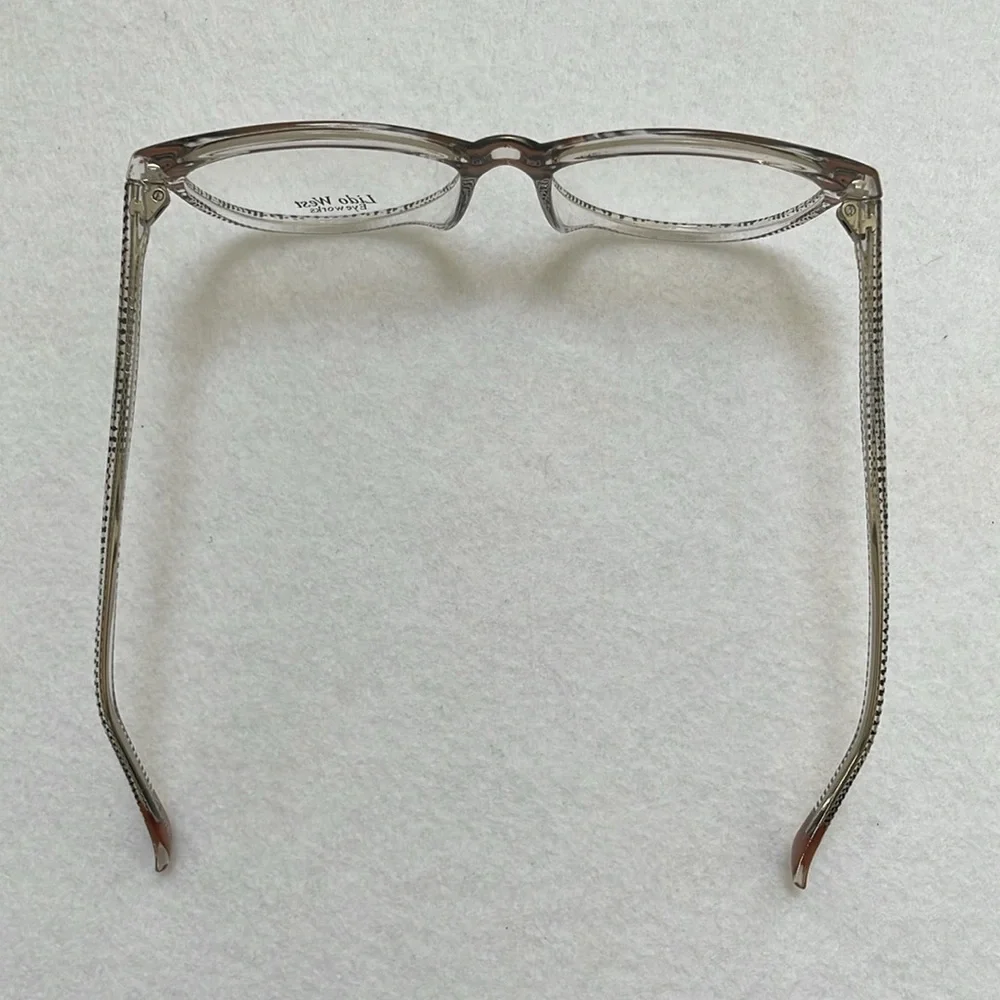 NWT Lido West Palm Brown Stripe Polka Dot Eyeglass Frame
